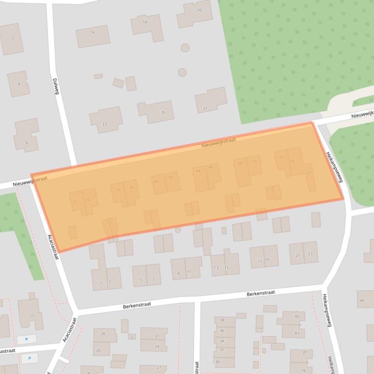 Kaart van postcodegebied 6598BV.