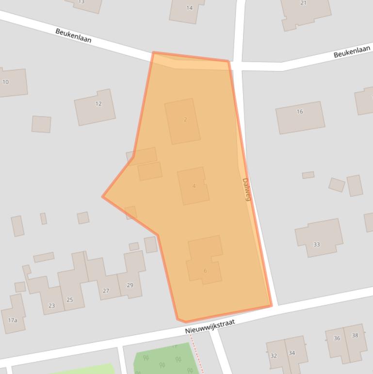 Kaart van postcodegebied 6598BX.