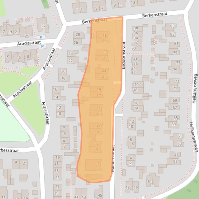 Kaart van postcodegebied 6598CA.