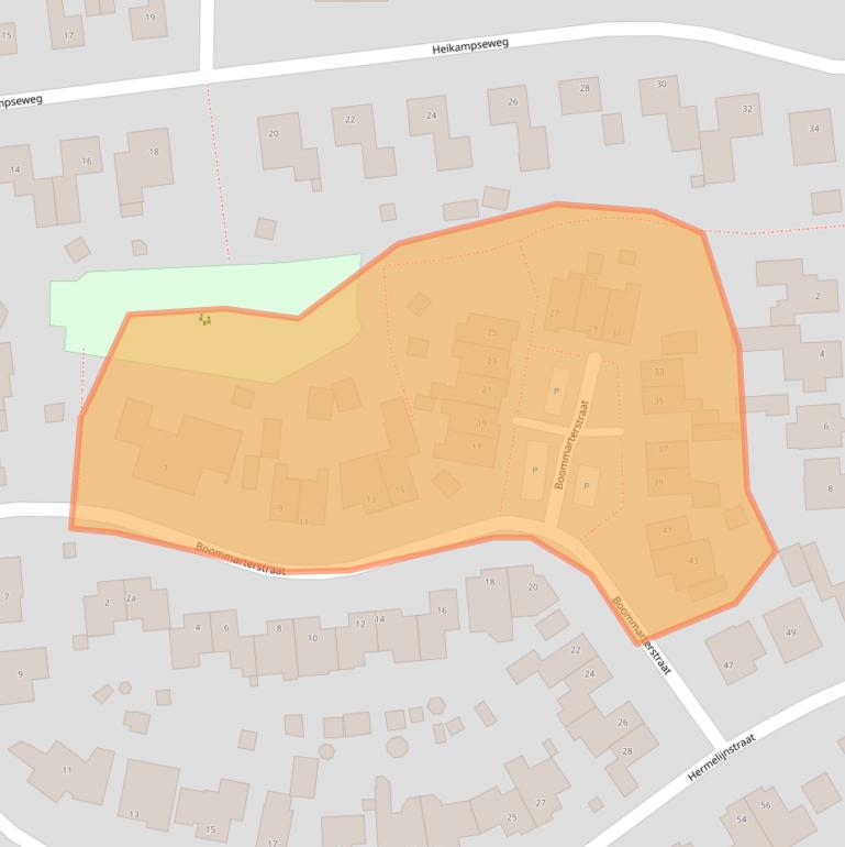 Kaart van postcodegebied 6598CE.