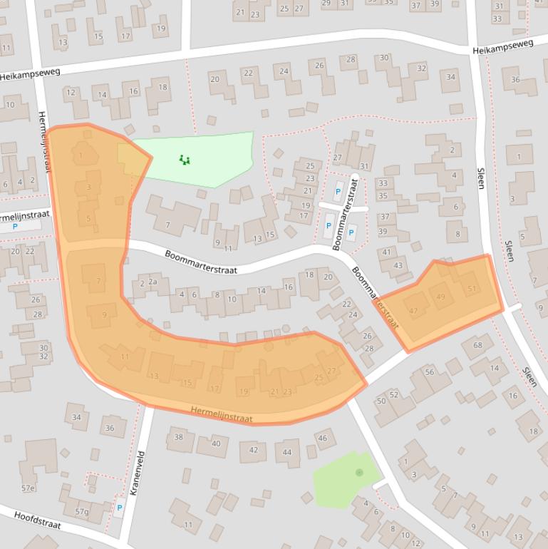 Kaart van postcodegebied 6598CM.