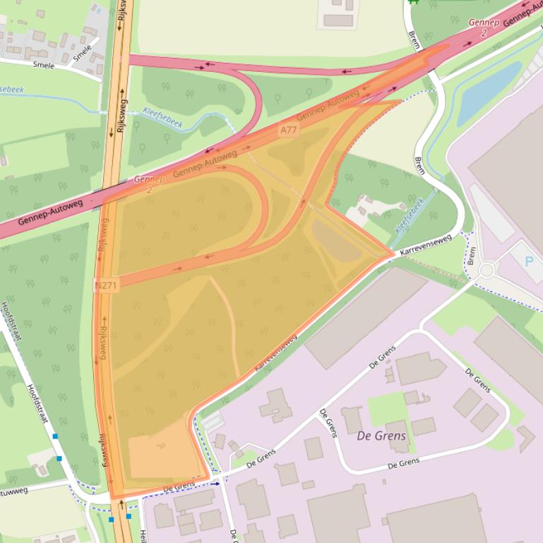 Kaart van postcodegebied 6598DA.