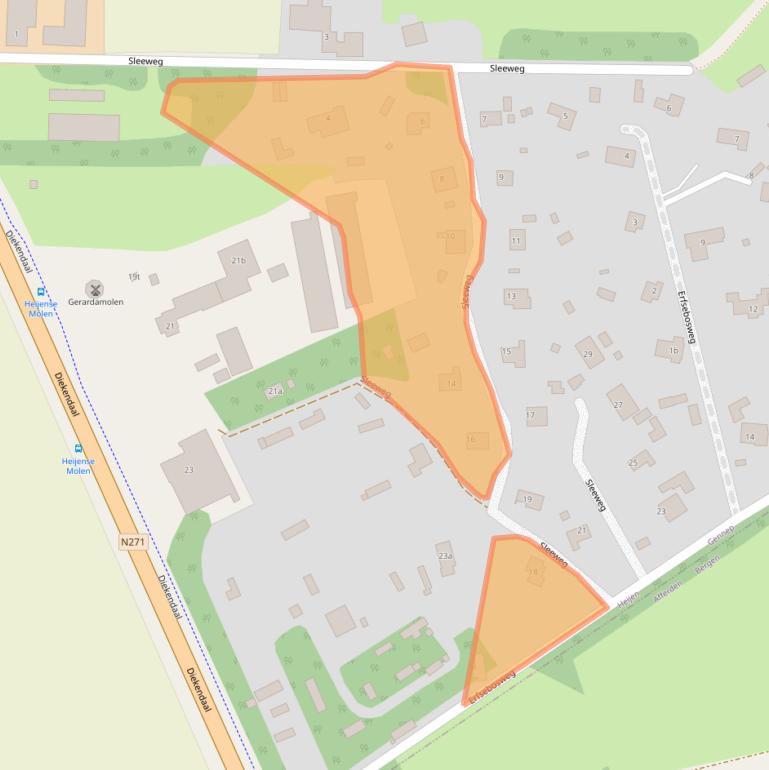 Kaart van postcodegebied 6598DG.