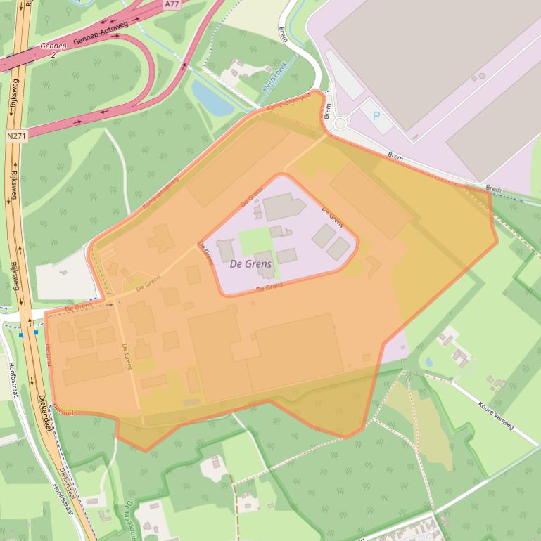 Kaart van postcodegebied 6598DK.