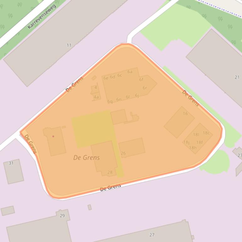 Kaart van postcodegebied 6598DL.