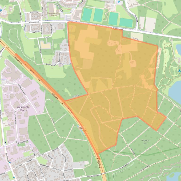 Kaart van postcodegebied 6598MB.