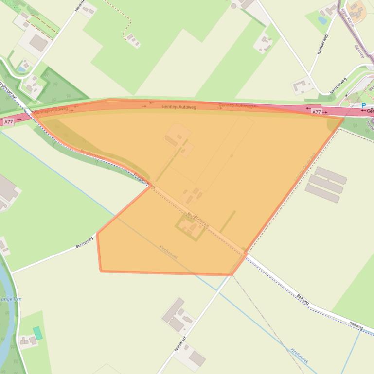 Kaart van postcodegebied 6598ME.