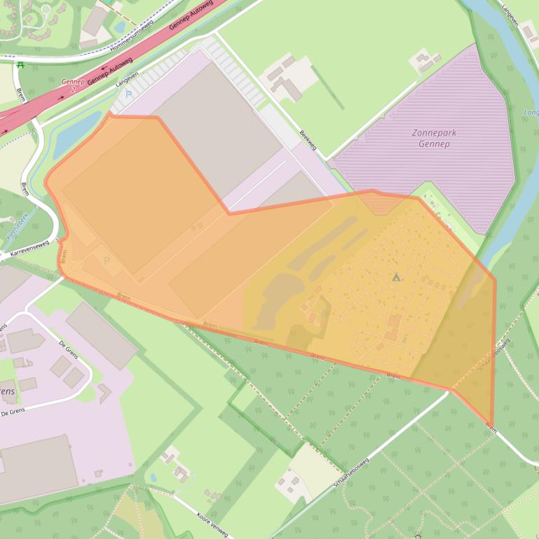 Kaart van postcodegebied 6598MH.