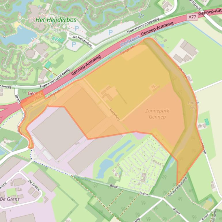 Kaart van postcodegebied 6598MR.