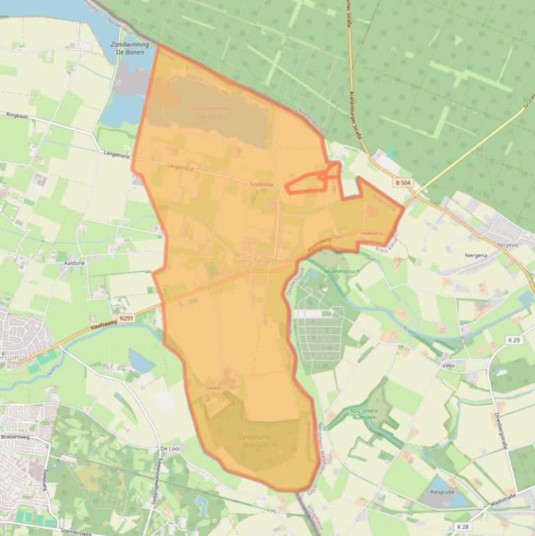 Kaart van postcodegebied 6599.