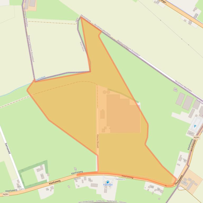 Kaart van postcodegebied 6599AE.