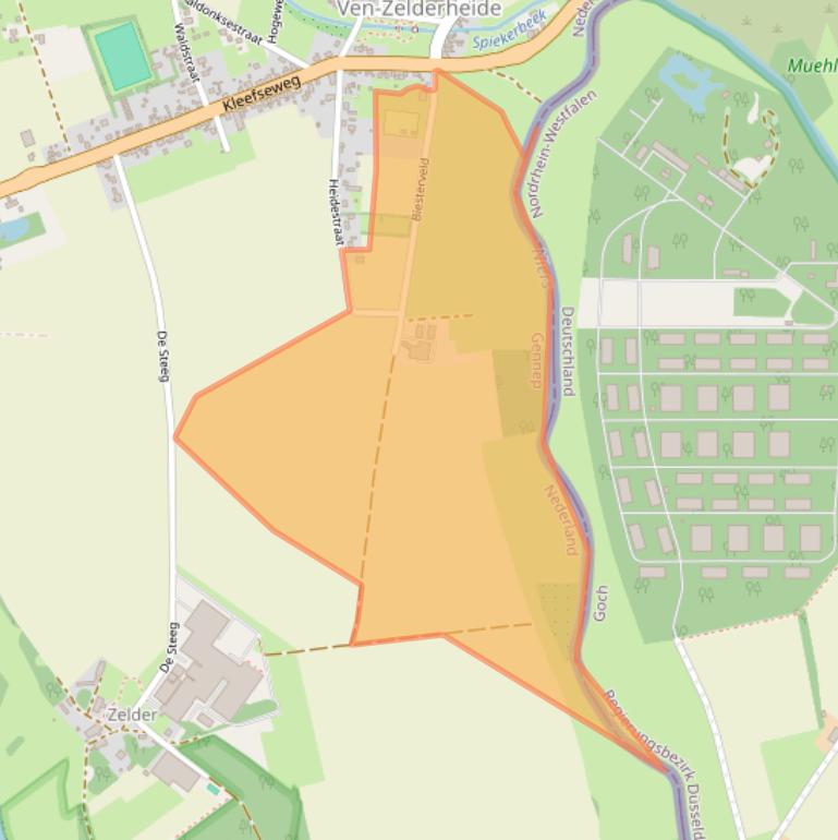 Kaart van postcodegebied 6599EB.