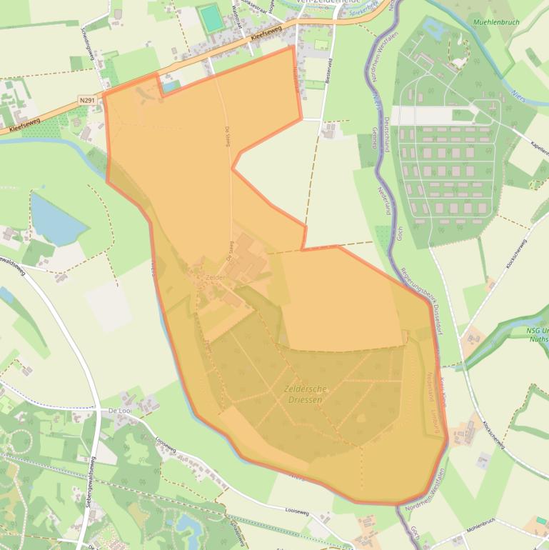 Kaart van postcodegebied 6599EG.
