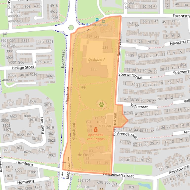 Kaart van postcodegebied 6601AT.