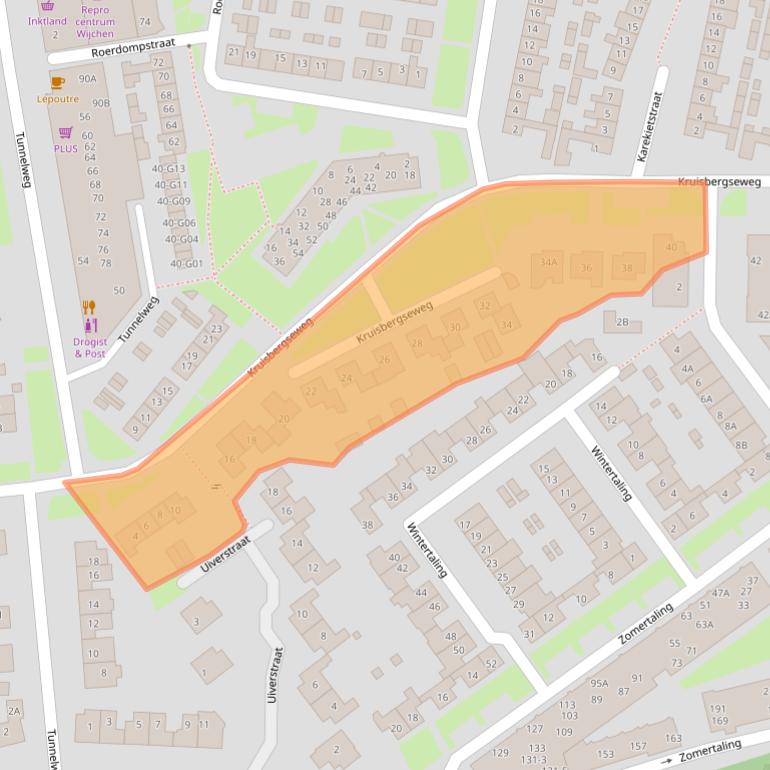 Kaart van postcodegebied 6601DC.