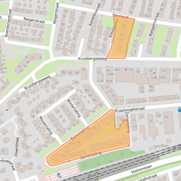 Kaart van postcodegebied 6601DW.