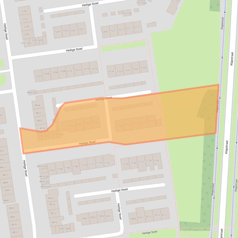 Kaart van postcodegebied 6601VJ.