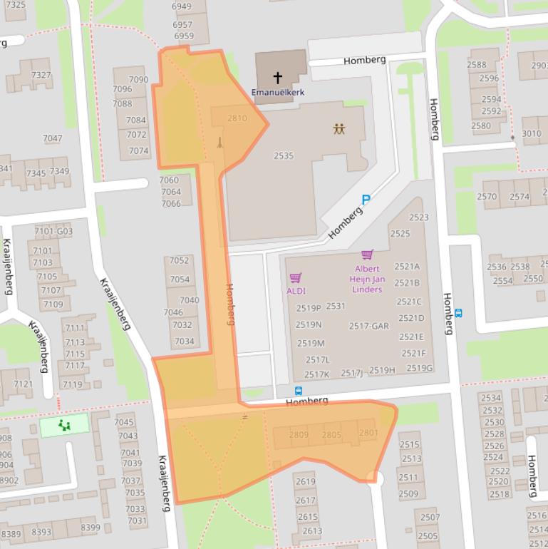 Kaart van postcodegebied 6601XS.