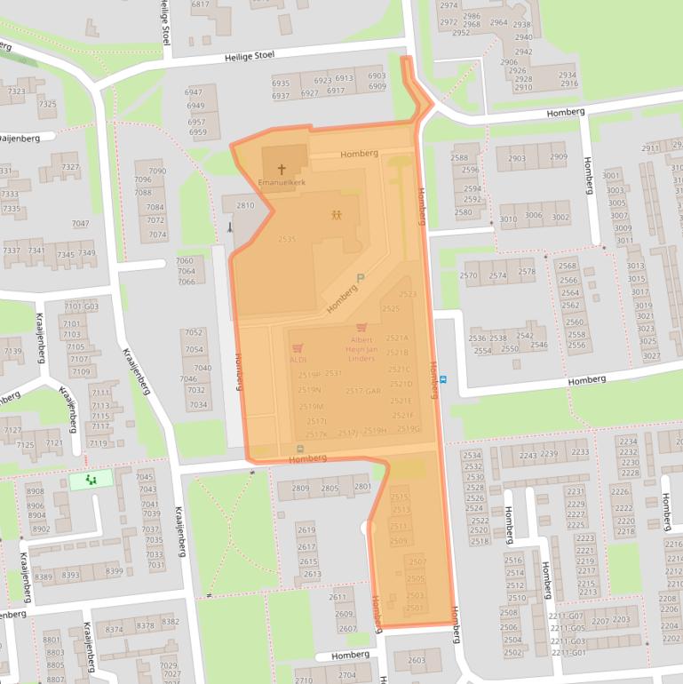 Kaart van postcodegebied 6601XW.