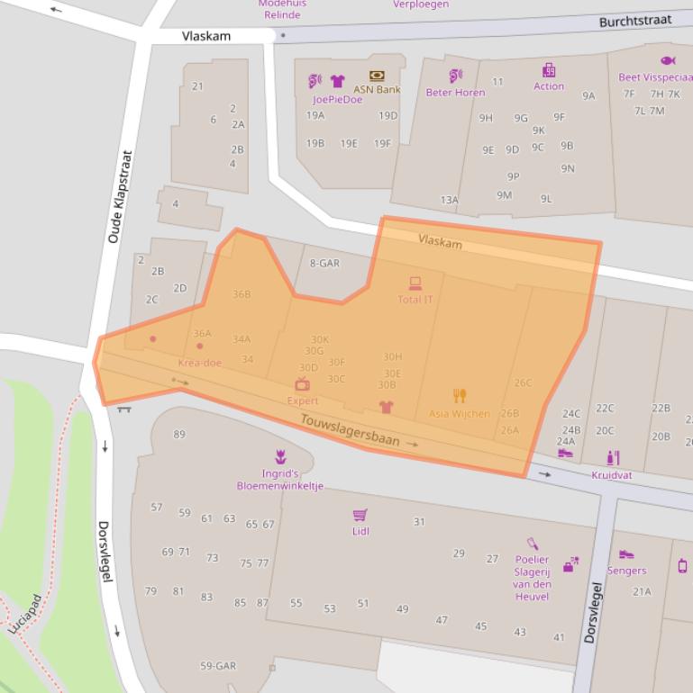 Kaart van postcodegebied 6602AL.