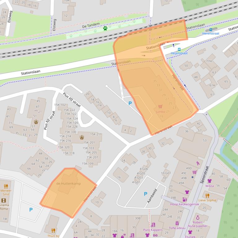 Kaart van postcodegebied 6602BA.