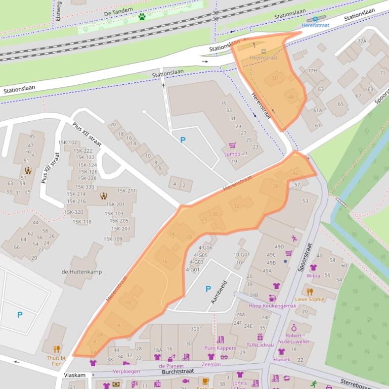 Kaart van postcodegebied 6602BB.