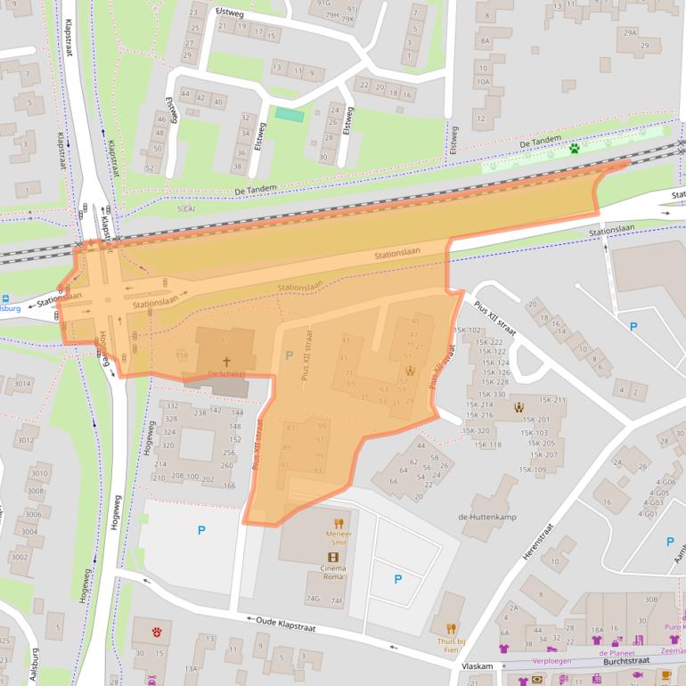 Kaart van postcodegebied 6602BE.