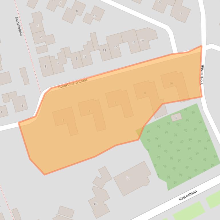 Kaart van postcodegebied 6602CB.