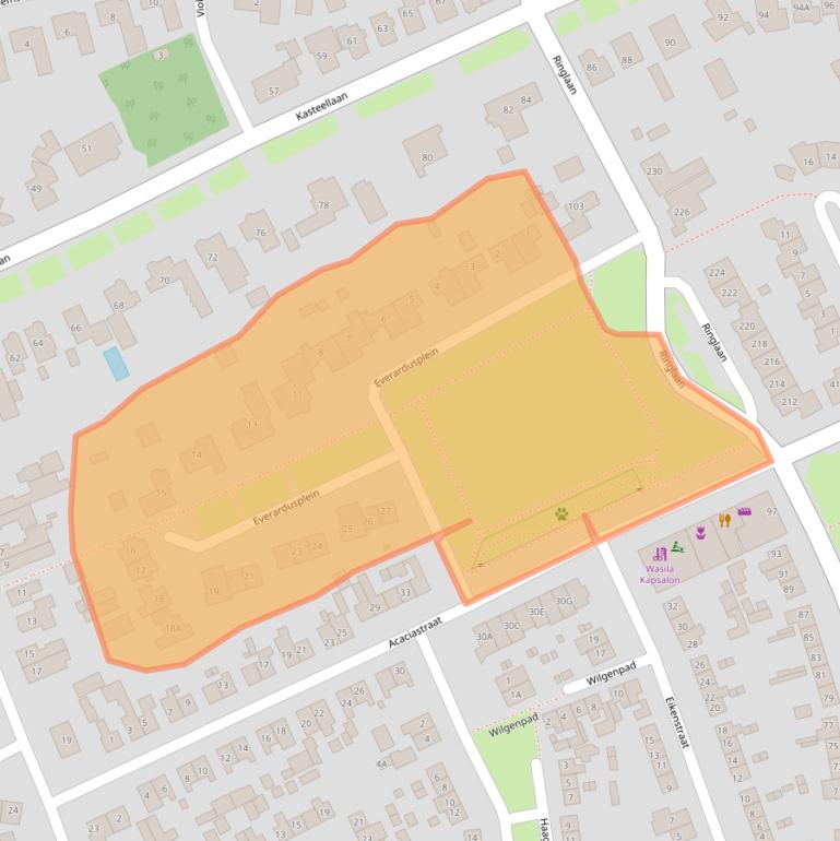 Kaart van postcodegebied 6602EP.