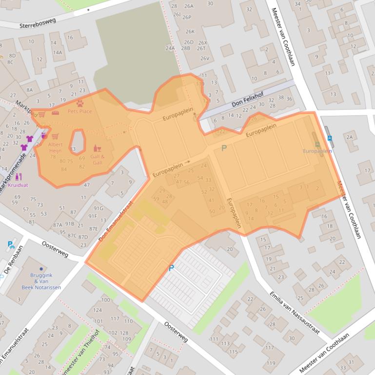 Kaart van postcodegebied 6602GV.