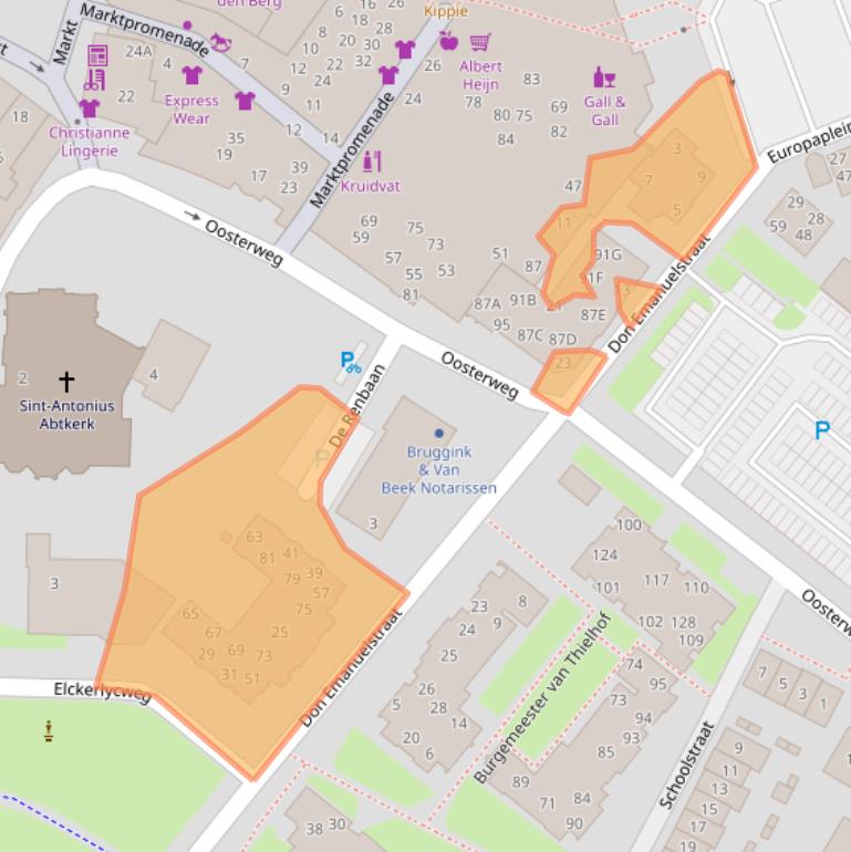 Kaart van postcodegebied 6602GX.