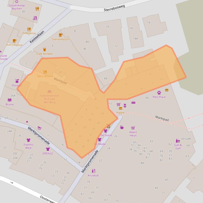 Kaart van postcodegebied 6602HP.