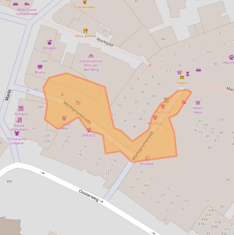 Kaart van postcodegebied 6602HR.