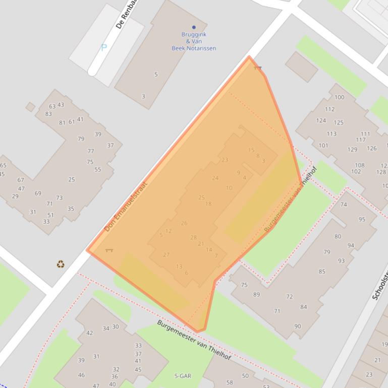 Kaart van postcodegebied 6602JA.