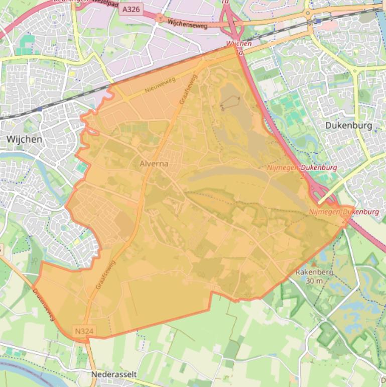 Kaartafbeelding, ingezoomd op postcodegebied 6603.