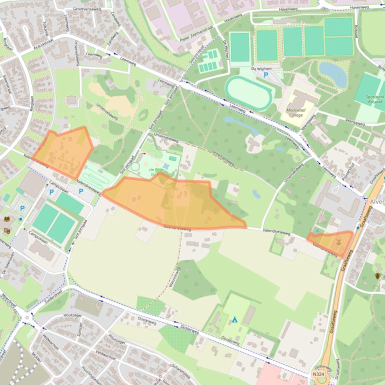 Kaart van postcodegebied 6603AC.