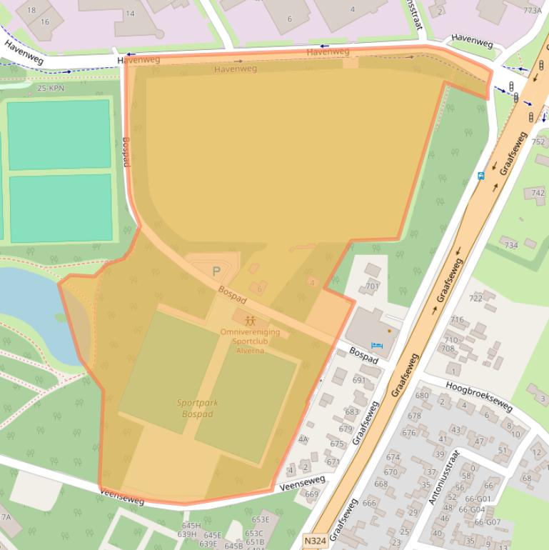 Kaart van postcodegebied 6603AR.