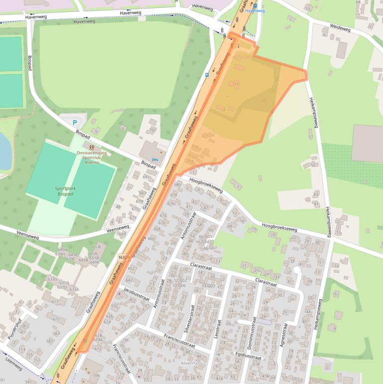 Kaart van postcodegebied 6603CP.