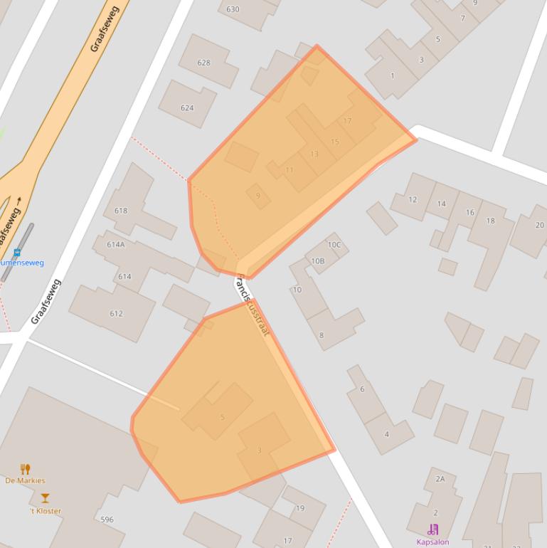 Kaart van postcodegebied 6603DP.