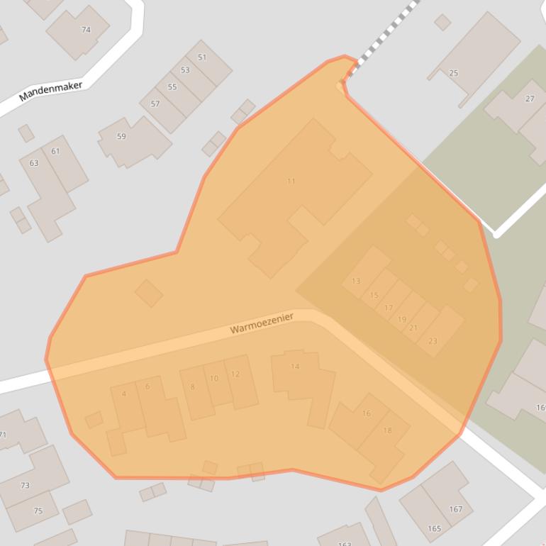 Kaart van postcodegebied 6603JX.