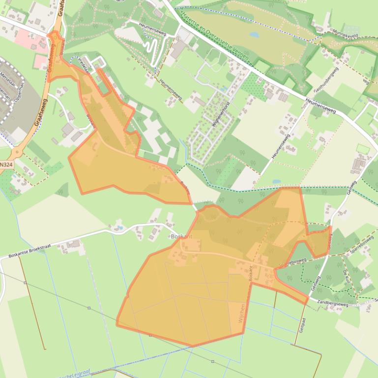 Kaart van postcodegebied 6603LC.