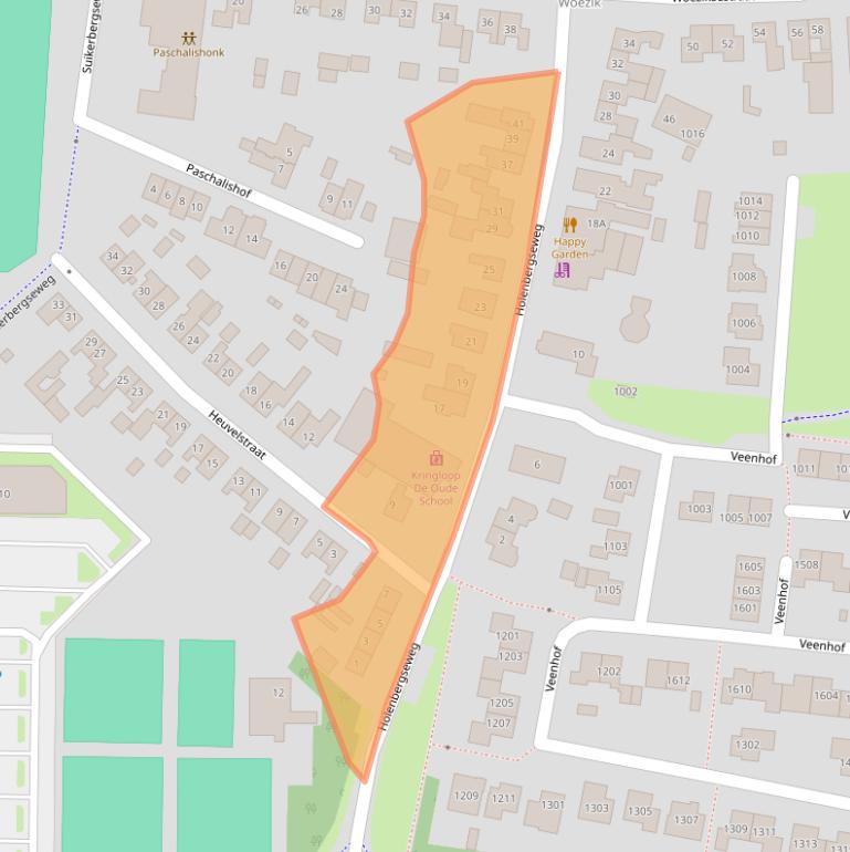 Kaart van postcodegebied 6604AJ.