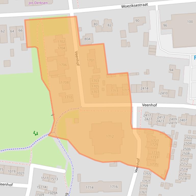 Kaart van postcodegebied 6604AZ.