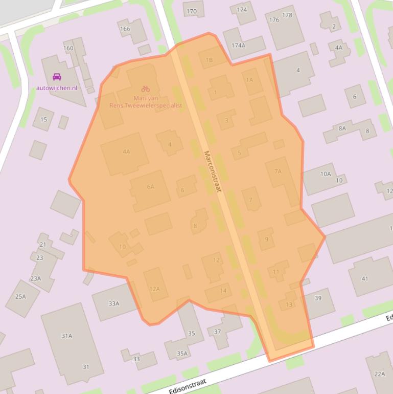 Kaart van postcodegebied 6604BX.