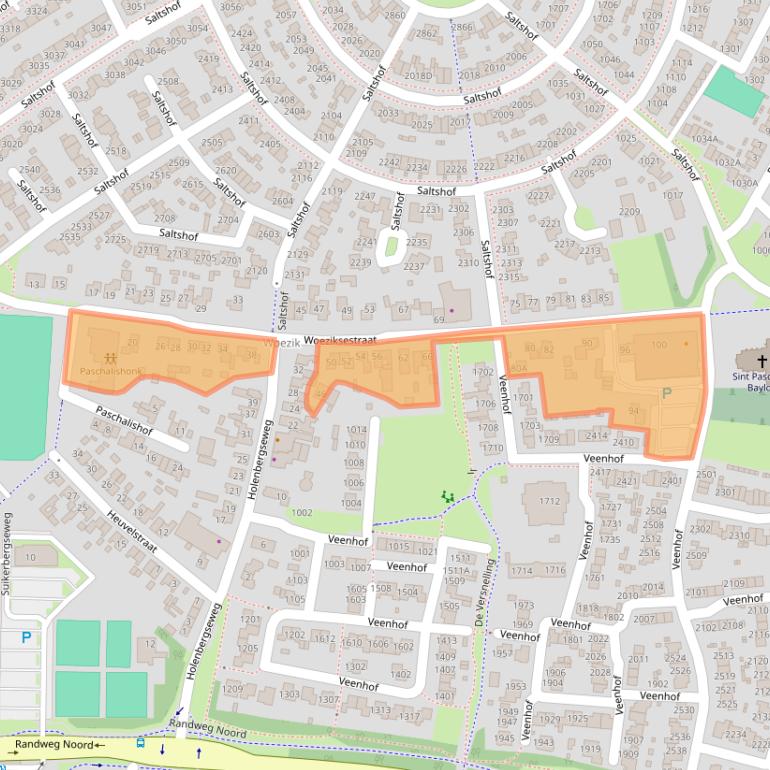 Kaart van postcodegebied 6604CM.