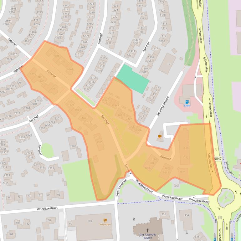 Kaart van postcodegebied 6604EA.