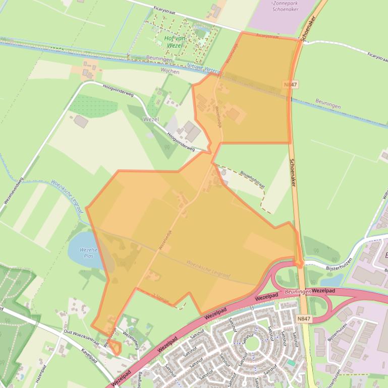 Kaart van postcodegebied 6604KG.
