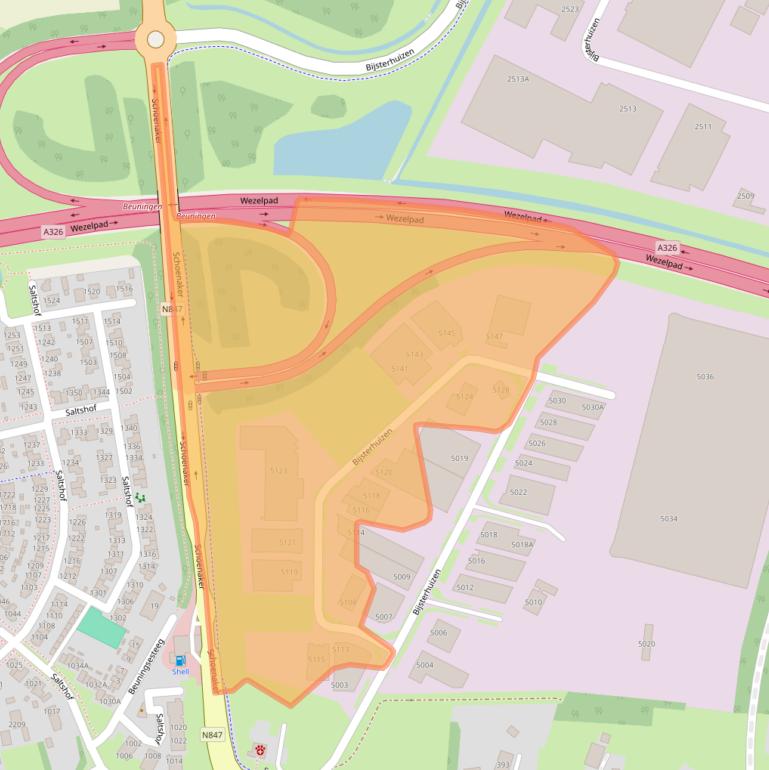 Kaart van postcodegebied 6604LX.