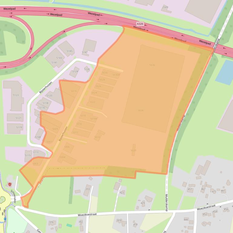 Kaart van postcodegebied 6604LZ.