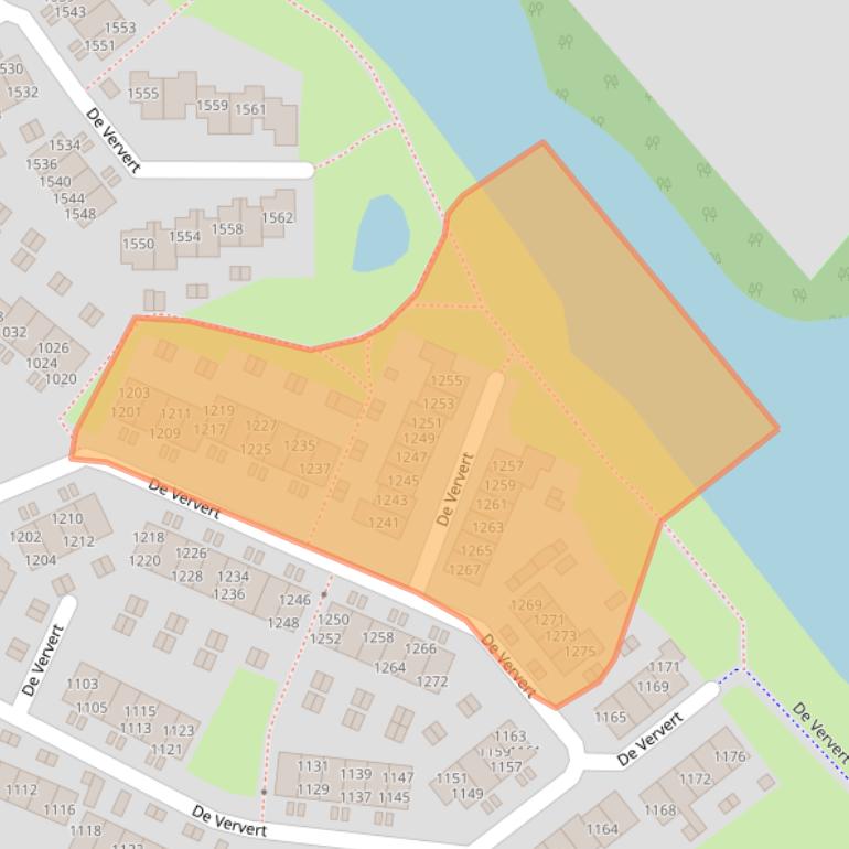 Kaart van postcodegebied 6605AE.